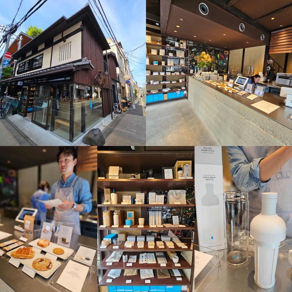 20230511~0517日本京都大阪七日自由行～Blue Bottle Coffee藍瓶咖啡京都二號店-京都六角,與『百年歷史辻森自行車商舖』結合